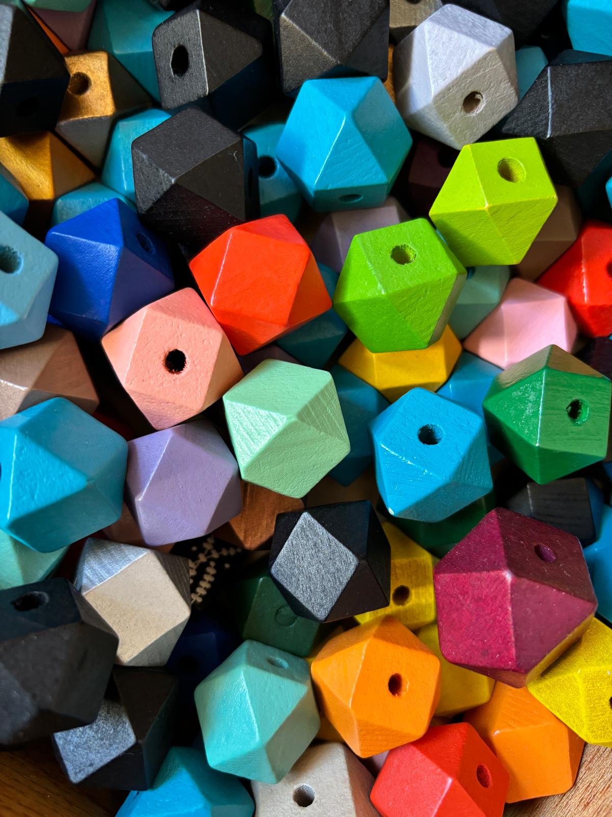 image of brightly coloured wooden beads